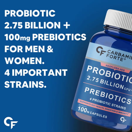 Carbamide Forte Probiotics Supplement 2.75 Billion For Women & Men-100 Capsules