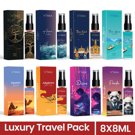 Vokka Pocket Perfume For Men & Women 8Ml X 8 | Luxury Edp Perfumes Gift Hamper For All Occasions