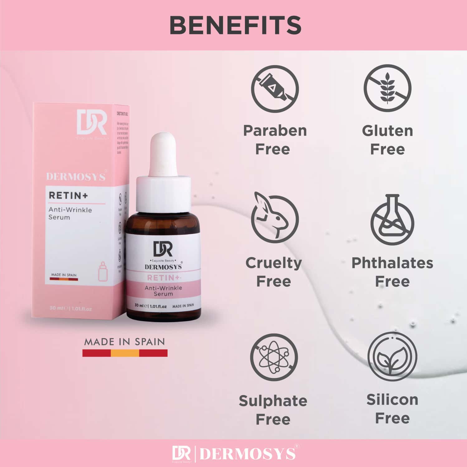 Buy DERMOSYS RETIN+ ANTI WRINKLE SERUM WITH RETINOL & RETINYL
