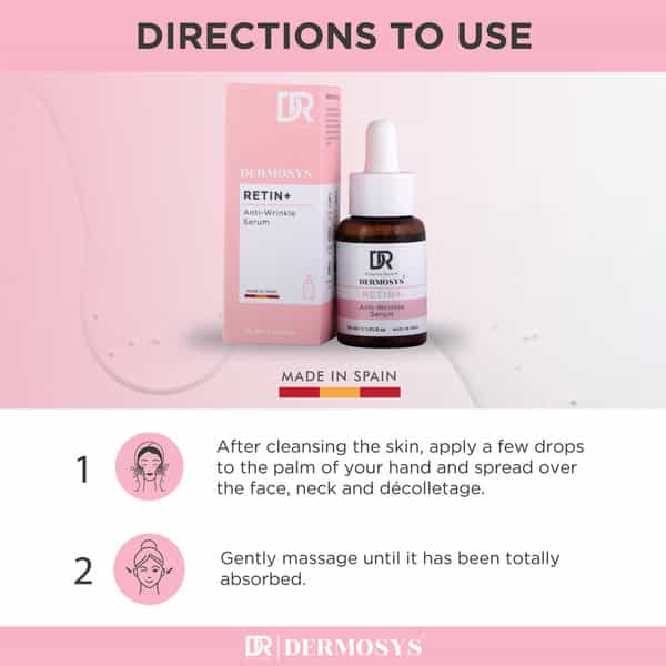 Dermosys Retin+ Anti Wrinkle Serum | With Retinol & Retinyl Palmitate | For All Skin Types - 30Ml