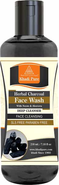 Khadi Pure Herbal Charcoal Face Wash Sls-Paraben Free - 210Ml