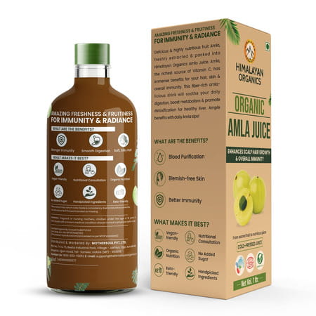 Himalayan Organics Organic Amla Juice|supports Immunity | Gut Health | Strong Hair (1l)