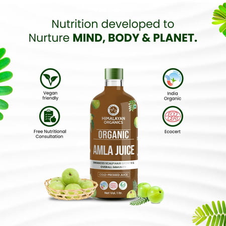 Himalayan Organics Organic Amla Juice|Supports Immunity | Gut Health | Strong Hair (1l)
