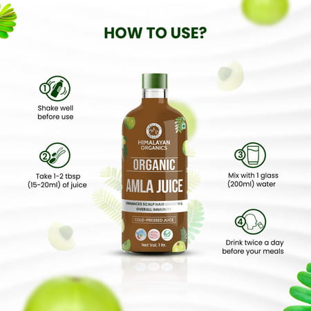Himalayan Organics Organic Amla Juice|Supports Immunity | Gut Health | Strong Hair (1l)