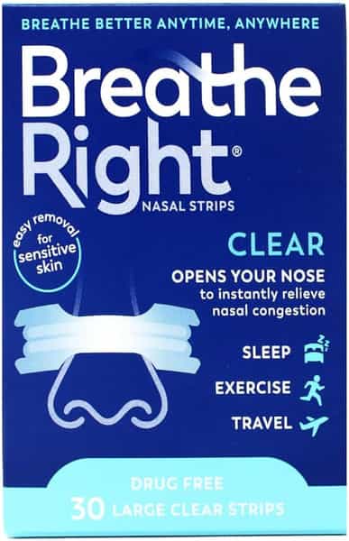 Breathe Right Nasal Strips Clear Large - 30 Strips