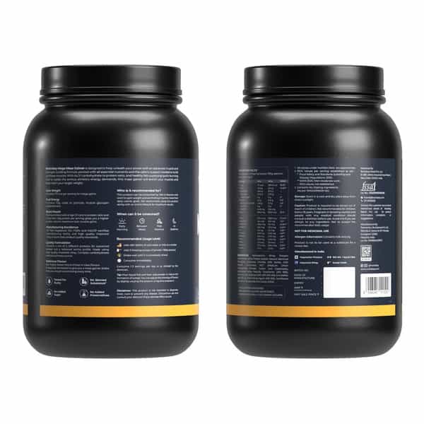 Nutrabay Gold Mega Mass Weight Gainer Vanilla Ice Cream - 1Kg
