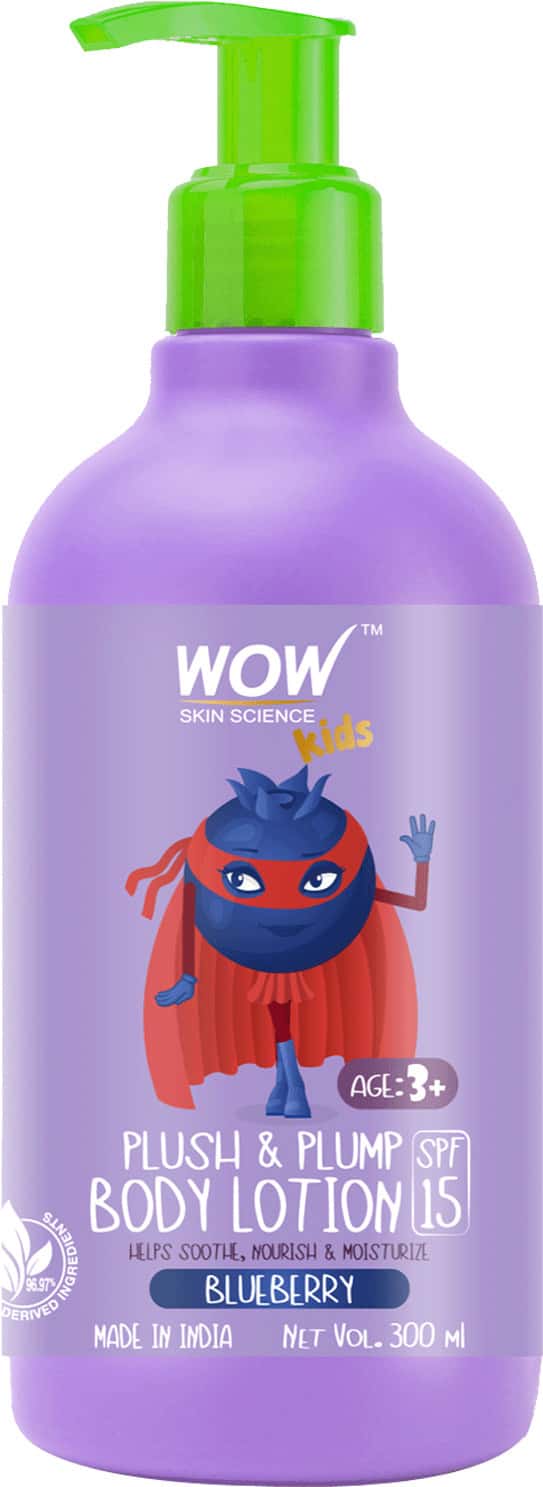 Wow Skin Science Kids Plush & Plump Body Lotion - Spf 15 - 300ml Blueberry