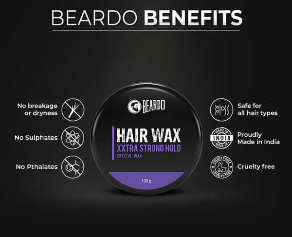 Beardo Xxtra Stronghold Crystal Wax For Stylish Hair - 100 Gm