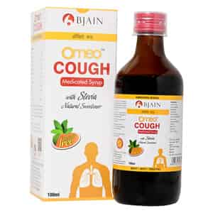 Bjain Omeo Cough Medicated Syrup. Sugar Free |supports Throat Irritation & Chest Congestion - 100ml