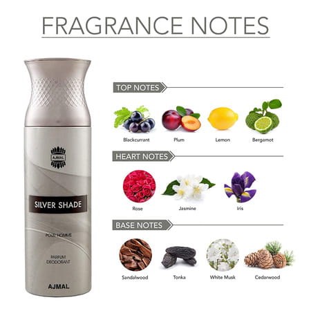 Ajmal 1 Silver Shade For Men 1 Nightingale 1 Magnetize 1 Persuade For Unisex Deodorant Combo Pack 4