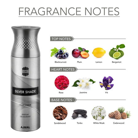 Ajmal 1 Silver Shade For Men 1 Nightingale 1 Magnetize 1 Persuade For Unisex Deodorant Combo Pack 4