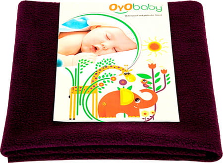 Oyo Baby Waterproof Bed Protector Baby Dry Sheet Small Plum (50 Cm X 70 Cm)