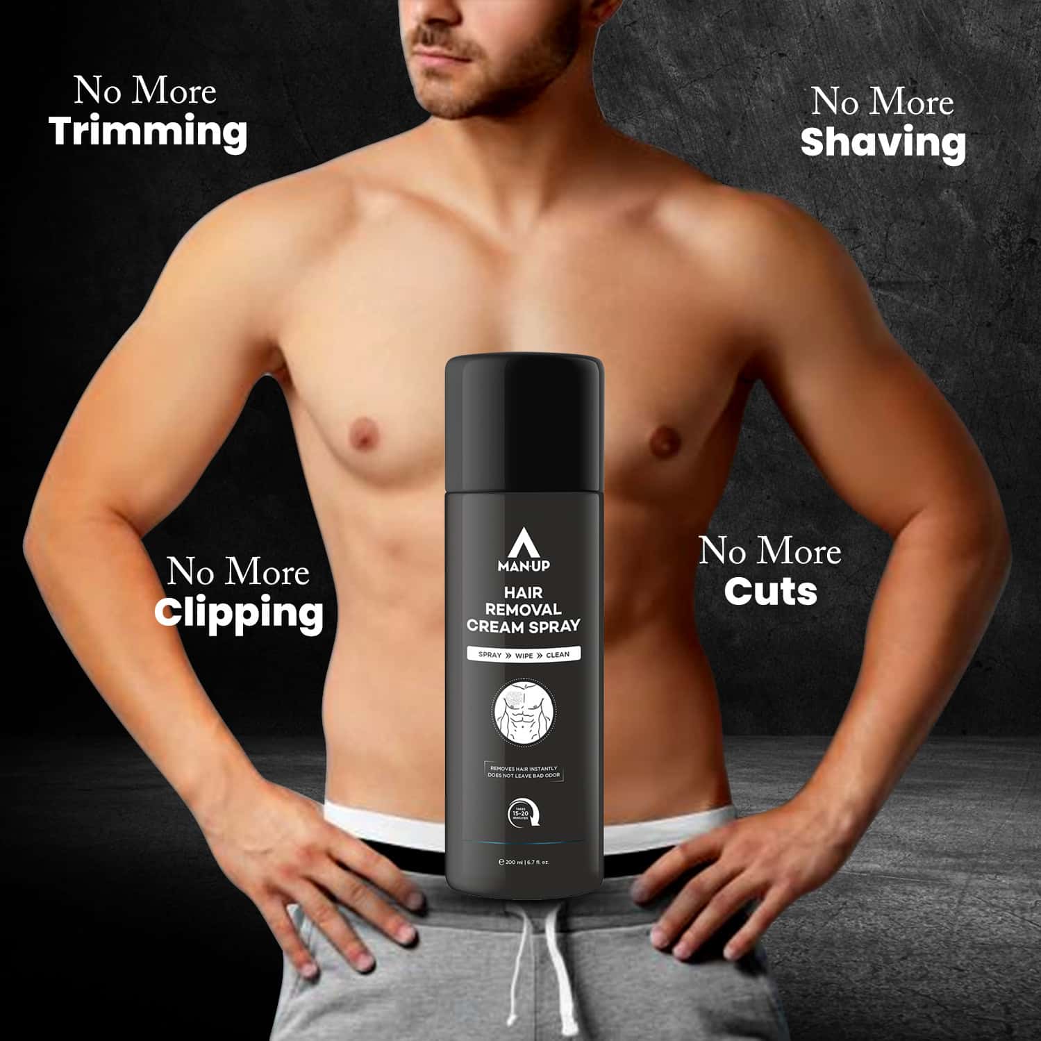 Buy MANUP HAIR REMOVAL CREAM SPRAY PAINLESS HAIR REMOVER SPRAY PLEASANT SMELL FOR MEN