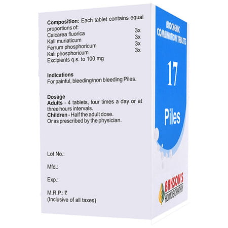 Baksons Homoeopathy Biocombination 17 Tablet 250 No's