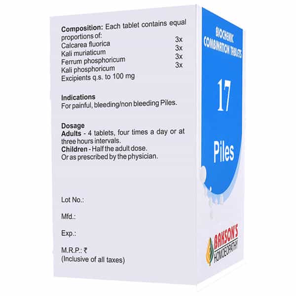 Baksons Homoeopathy Biocombination 17 Tablet 250 No's