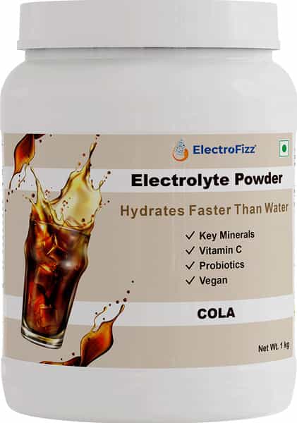 Electrofizz Hydration Energy Drink Powder For Workout For Men And Women- Cola Flavour 1 Kg Jar Pack