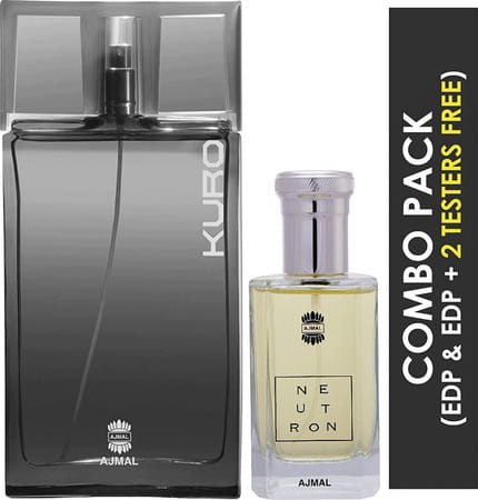 Ajmal Kuro Edp Aromatic Spicy Perfume 90ml For Men And Neutron Edp Citrus Fruity Perfume 100ml Men