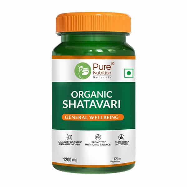 Pure Nutrition Shatavari Tablets | 100% Natural | Boosts Immunity & Antioxidant - 60 Veg Tablets