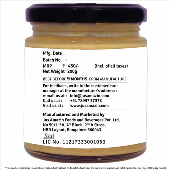 Jus Amazin Crunchy Seed Butter Mixed Seeds With Flax & Sunflower Seeds -200 G|85% Mixed Seeds