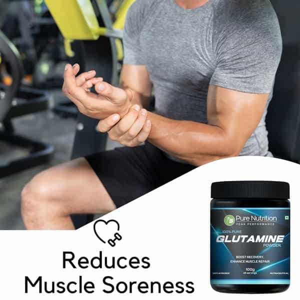Pure Nutrition Glutamine Powder | Post Workout Supplement Amino Acid|Unflavoured|25Mg Serving | 100G