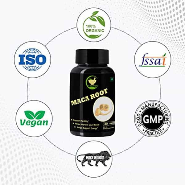 Fij Ayurveda Maca Root Extract Capsule Dietary Supplement | Unisex - 500Mg 60 Capsules (Pack Of 2)
