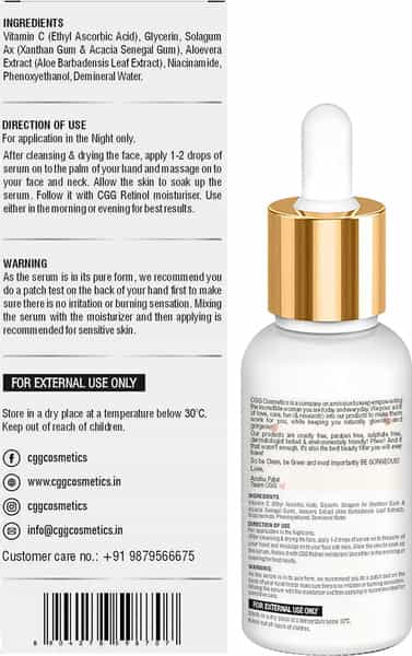 glutathione burning sensation Buy CGG COSMETICS VITAMIN C 20%- HYALURONIC ACID- & FACIAL SERUM Online & Get Upto 60% OFF at PharmEasy OOTD Glutathione Niacinamide BRIGHTENING Select a pack:Pack of 2 immune-response