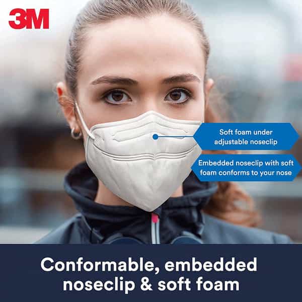 3M Kn95 Respirator Comfort Design (Face Mask 5 Units White)