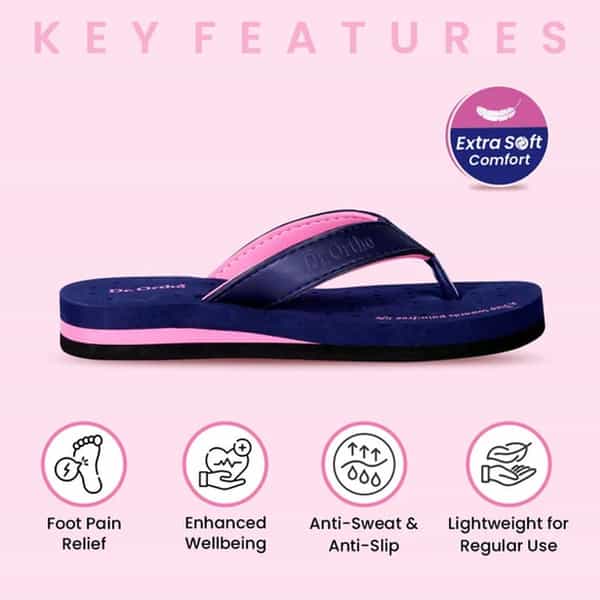 Dr Ortho Extra Soft Slippers For Women Size - 6 Uk