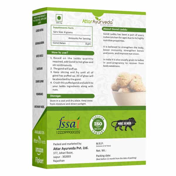 Attar Ayurveda Edible Gond For Laddu 250 Grams