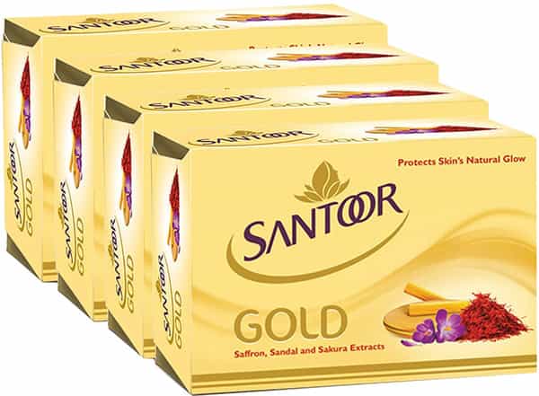 Santoor Gold Soap Buy 3 Get 1 Free - 125 Gm Each