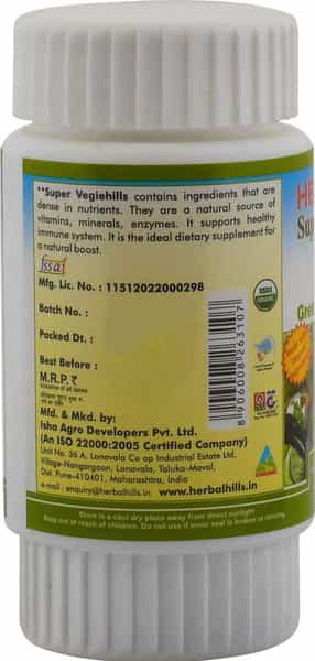 Herbal Hills Super Vegiehills 60 Tablets (Pack Of 2) - Daily Vegetables In A Tablet