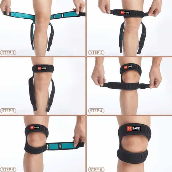 Besafe Forever Knee Strap Support Band For Pain Relief | Black | Pack Of 2