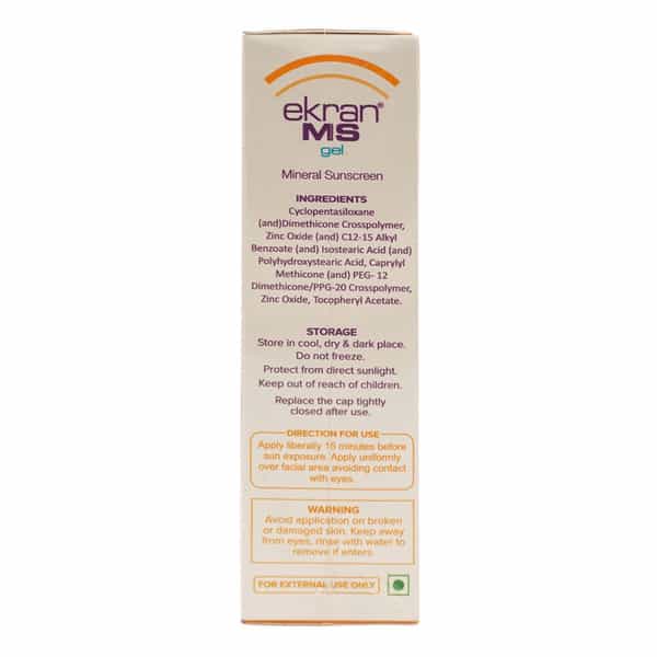 Ekran Ms | Spf 50 | Tube | Mineral Sunscreen Gel 50 Gm