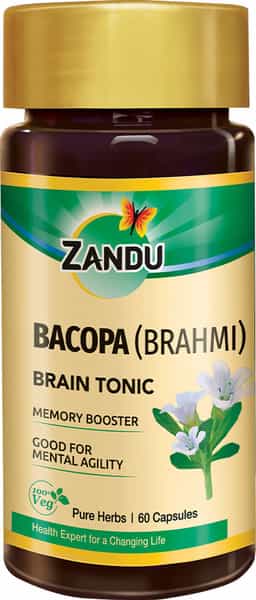 Zandu Brahmi 60 Capsules | To Improve Focus | Memory & Concentration