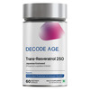 Decode Age Trans Resveratrol Supplement | Powerful Antioxidant | 250Mg | 60 Capsules | Veg
