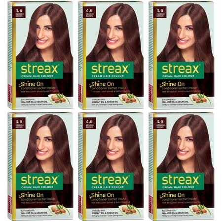 Streax Cream Hair Color For Unisex 120ml - 5.66 Reddish Brown (Pack Of 6) Reddish Brown