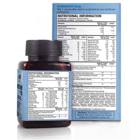 Wow Life Science Multivitamin For Men - With Glycine, Green Tea, Turmeric, Vitamins, 30 Veg Capsules