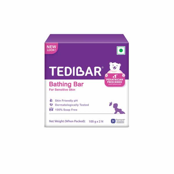 Tedibar Bathing Bar 100G Pack Of 2 (Soap Free For Sensitive Skin)