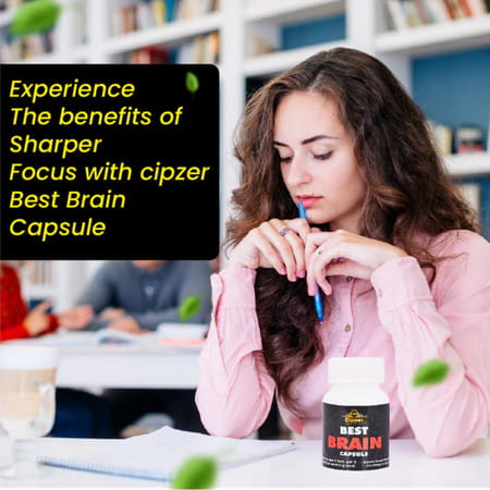 Cipzer Best Brain Capsule|Boosts Memory Power(Pack Of 1)-60 Capsules