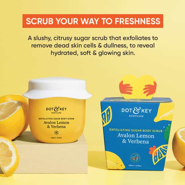 Dot & Key Exfoliating Sugar Body Scrub Avalon Lemon & Verbena 200Ml