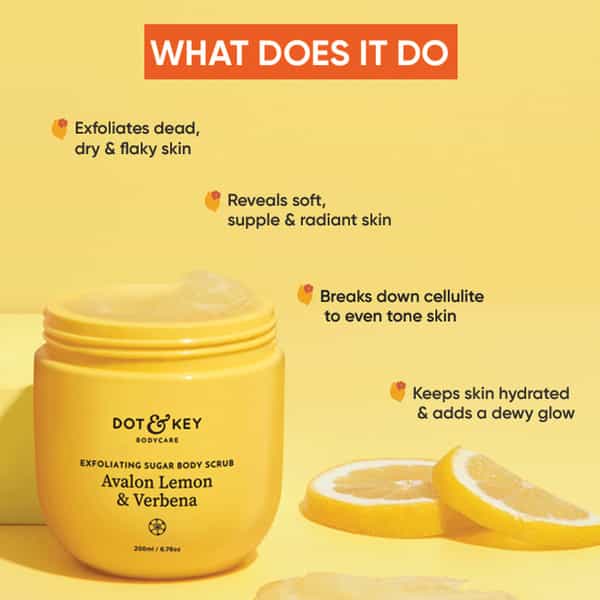 Dot & Key Exfoliating Sugar Body Scrub Avalon Lemon & Verbena 200Ml