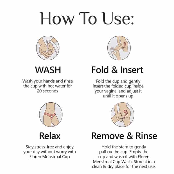 Floren Reusable Menstrual Cup (Large) With Menstural Cup Wash (200Ml)