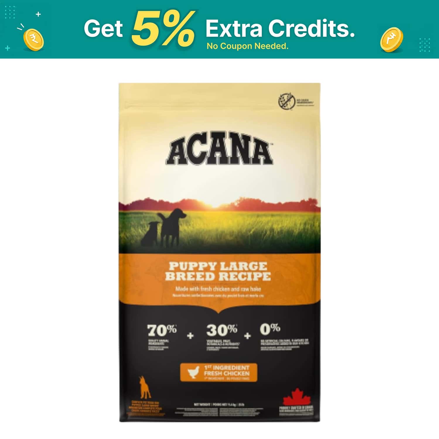 Acana Puppy Large Breed Dry Dog Food | Grain Free Dry Dog Food For Puppies | 17 Kg