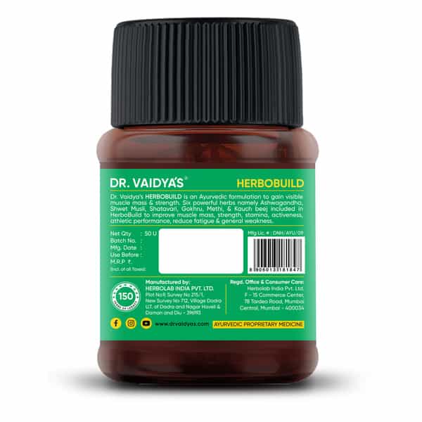 Dr. Vaidya's Herbobuild 50 Capsules Each - Pack Of 1