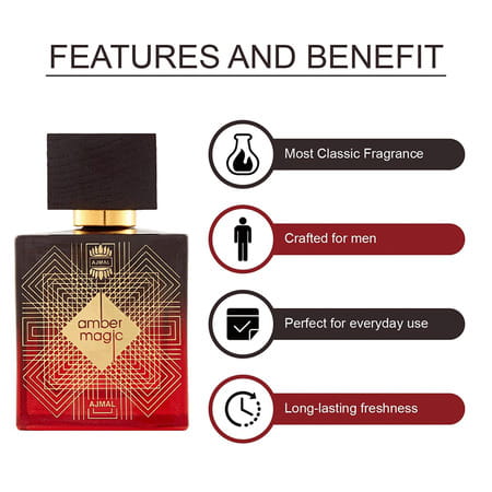 Ajmal Amber Magic Edp 100ml For Men And Rose Cp Musky Alcohol-Free Attar 12ml For Unisex