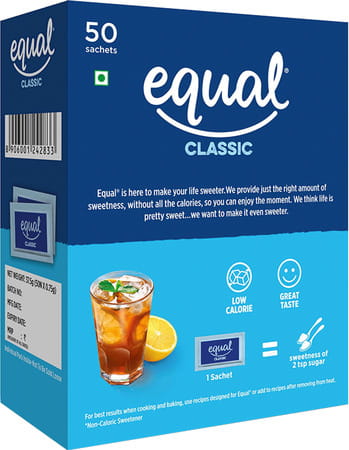 Equal Classic Zero Calorie From Sucralose Sweetener 37.5 G (50 Sachets Box)