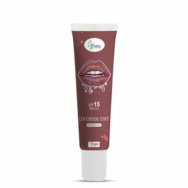 Cgg Cosmetics Lip & Cheek Tint 122 | Spf 15 | Dark Nude | 7G |Matte Finish|Vitamin E & Rosehip Oil