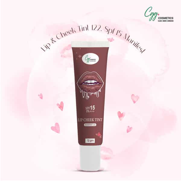 Cgg Cosmetics Lip & Cheek Tint 122 | Spf 15 | Dark Nude | 7G |Matte Finish|Vitamin E & Rosehip Oil