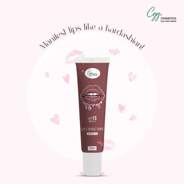 Cgg Cosmetics Lip & Cheek Tint 122 | Spf 15 | Dark Nude | 7G |Matte Finish|Vitamin E & Rosehip Oil
