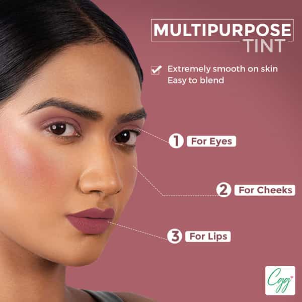Cgg Cosmetics Lip & Cheek Tint 122 | Spf 15 | Dark Nude | 7G |Matte Finish|Vitamin E & Rosehip Oil